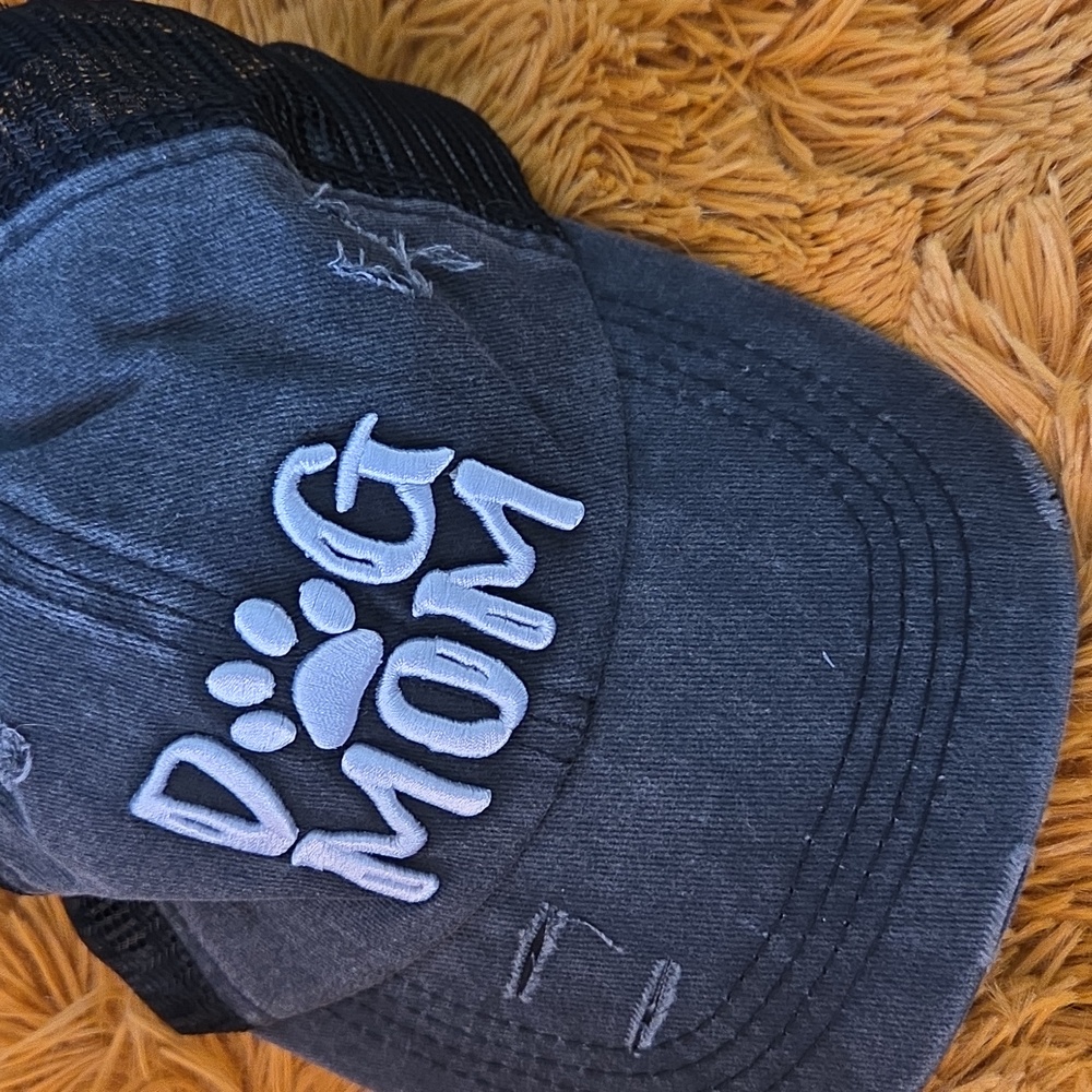 Distressed Denim Gray Dog Mom Cap - Picture 4 of 5